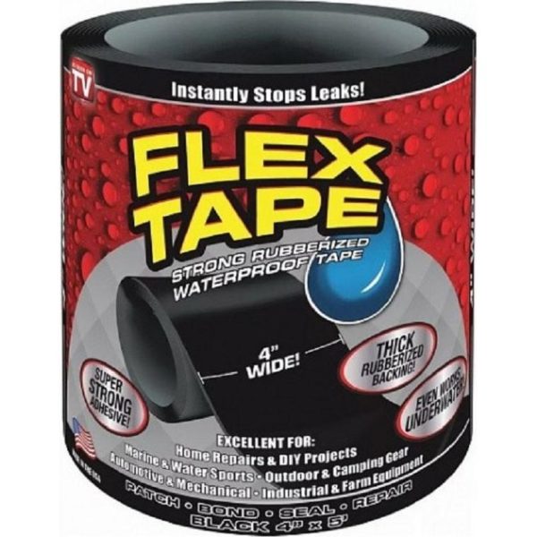 Сверхсильная клейкая лента Flex Tape 52х10см (цвет черный)