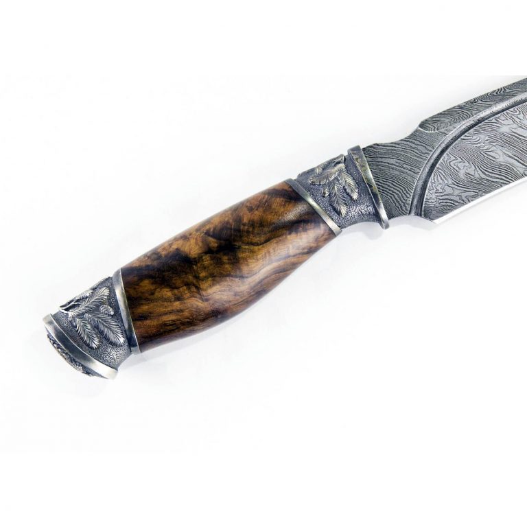 Нож ручной работы Охотник №1 из дамасской стали