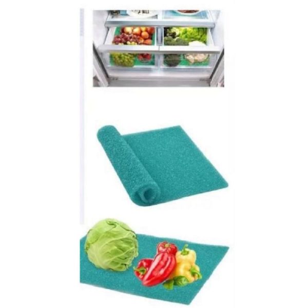 Антибактериальный коврик для овощей и фруктов в холодильник, зеленый, 30х50 см.