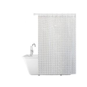 Штора для ванной с 3D эффектом/ водонепроницаемый/180х180 см/цвет белый