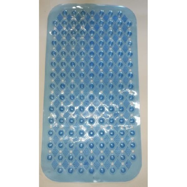 Коврик антискользящий в ванную и душевую кабину с массажным эффектом/ Синий/ размер 35 х 65 см