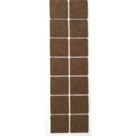 Защитные накладки на ножки мебели войлочные, размер 35 х 35 мм, 14 шт, цвет - коричневый (четырехугольные)