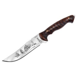 Нож Скиф, сталь 65Х13, рукоять жженый орех (чешуя)