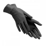 Винил - нитриловые одноразовые перчатки, нестерильные, неопудренные. Черные/ Размер М - 100 шт