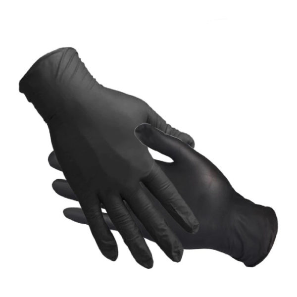 Винил - нитриловые одноразовые перчатки, нестерильные, неопудренные. Черные/ Размер L - 100 шт.