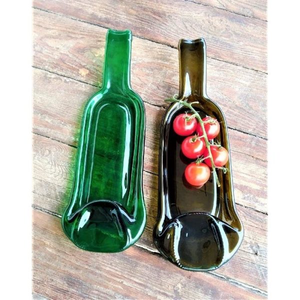 Менажница-бутылка/ Блюдо для подачи из бутылки/ 30,5 х 10 х 1 см