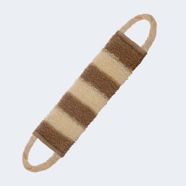 Mirus Group Мочалка из джутового волокна полосатая/ мочалка массажная длинная с ручками