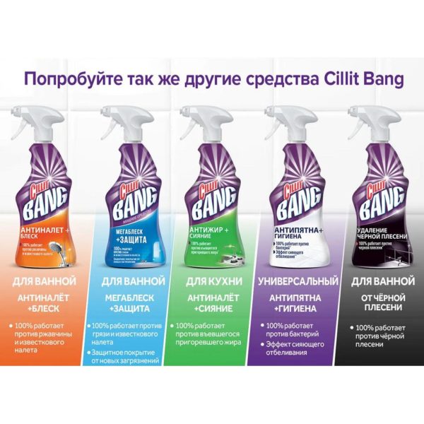 CIllit Bang чистящее средство для кухни антиЖИР+СИЯНИЕ (спрей), 750 мл