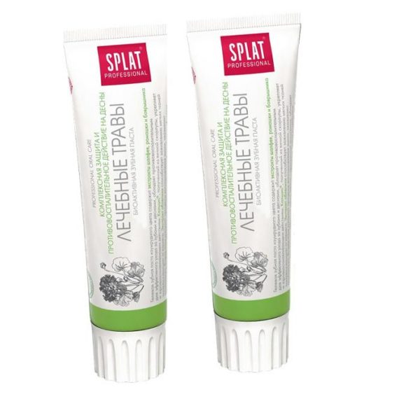 Зубная паста Splat Лечебные травы, антибактериальная, для комплексной защиты и профилактики воспаления десен, 100 мл - 2 шт