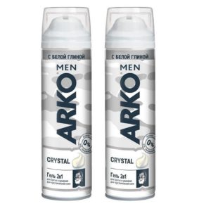 АRKO MEN / Гель для бритья и умывания 2 в 1 (Мен Кристал) с белой глиной, 2 шт