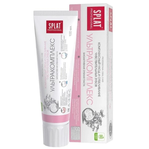 XL-Pack! Зубная паста Splat Ультракомплекс, антибактериальная, для комплексного ухода и отбеливания чувствительных зубов, 100 мл х 2 шт
