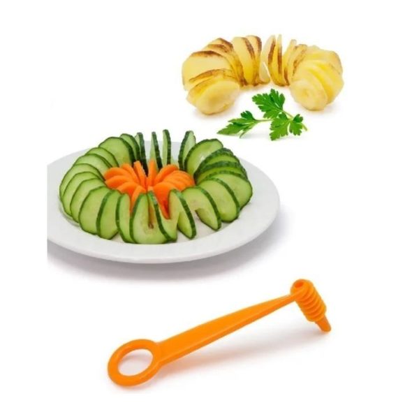 Набор для карвинга и спиральной нарезки овощей и фруктов, шпажки 4шт / Набор для спиральной нарезки и карвинга с 4 шпажками для запекания