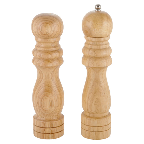 Набор деревянный для специй в форме шахмат, 2 емкости / Мельница и емкость для соли - набор для приправы, высота 20 см