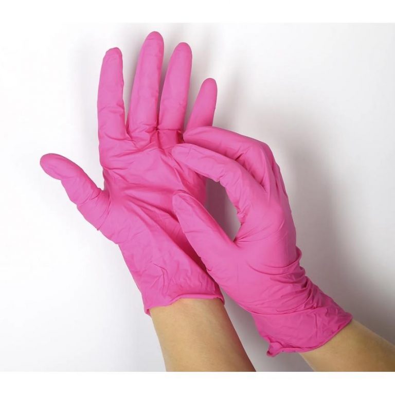 Перчатки винил - нитриловые одноразовые, нестерильные. Розовые/ Размер S - 100 шт.