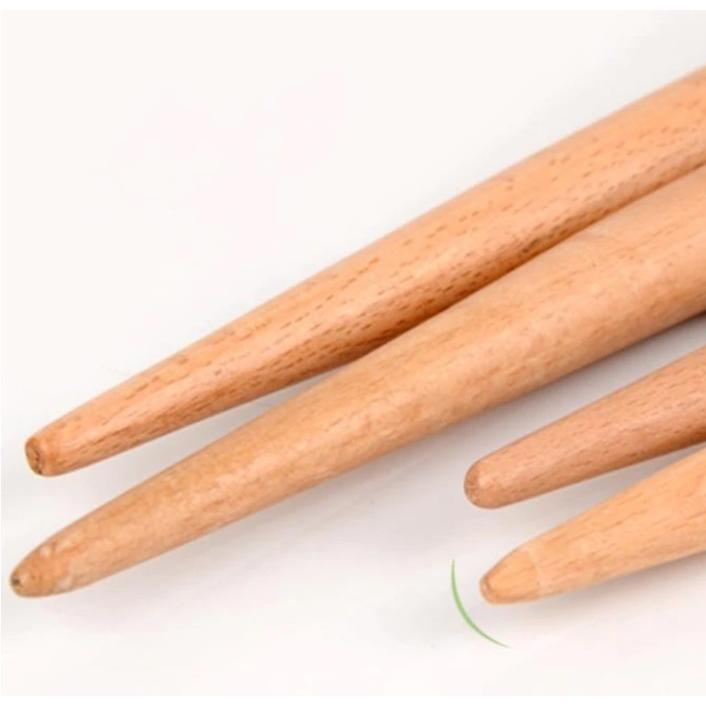 Скалка деревянная с заостренными концами / Скалка для пельменей и пиццы / Скалка деревянная, длина 57 см