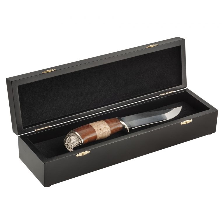 Футляр подарочный для ножа, кейс для ножа, шкатулка сувенирная, размер 34.5 х 9.5 х 7см, черный