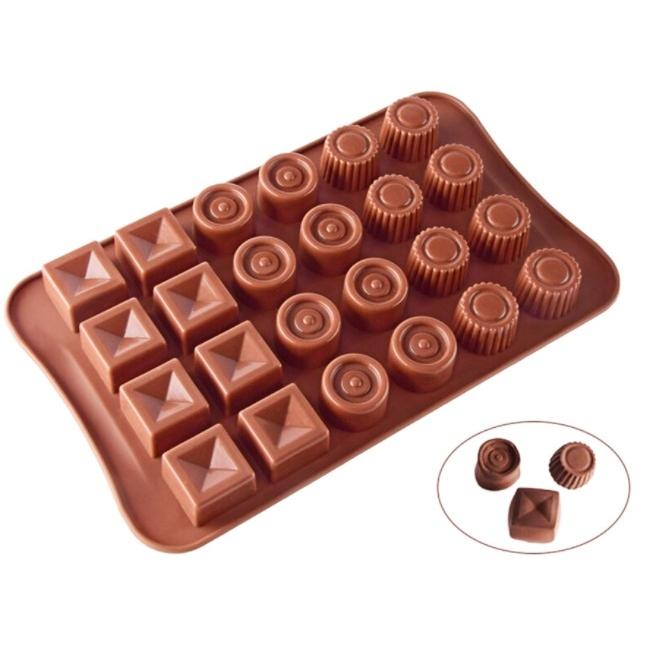 Силиконовая форма для шоколада / Форма для конфет / Форма для льда / Размер 23х14 см