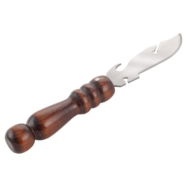 Нож для снятия мяса с шампура с деревянной ручкой из бука/ Mалый