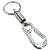 Брелок для ключей с карабином / Металлический карабин с кольцом для ключей, длина 10 см