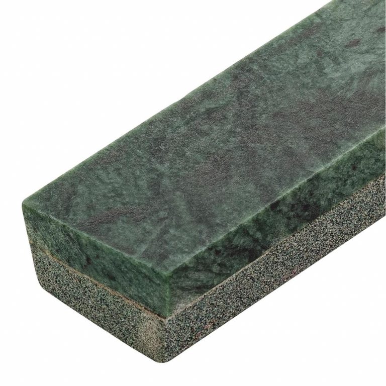 Брусок комбинированный, натуральный камень Зеленая Яшма с искусственным абразивом / Точильный камень