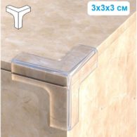 Накладки-протекторы для мебели Mirus Group / Защитные накладки на уголки мебели и двери / угловые 3D, 3см, 4 шт