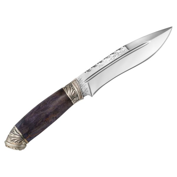 Нож Кавказ подарочный с рукояткой из стабилизированной карельской березы, сталь D-2