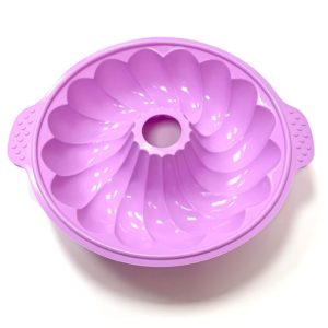 Форма для выпечки силиконовая, круглая, размер 25х5см / Форма для кекса в виде кольца, фигурная, секции для нарезки